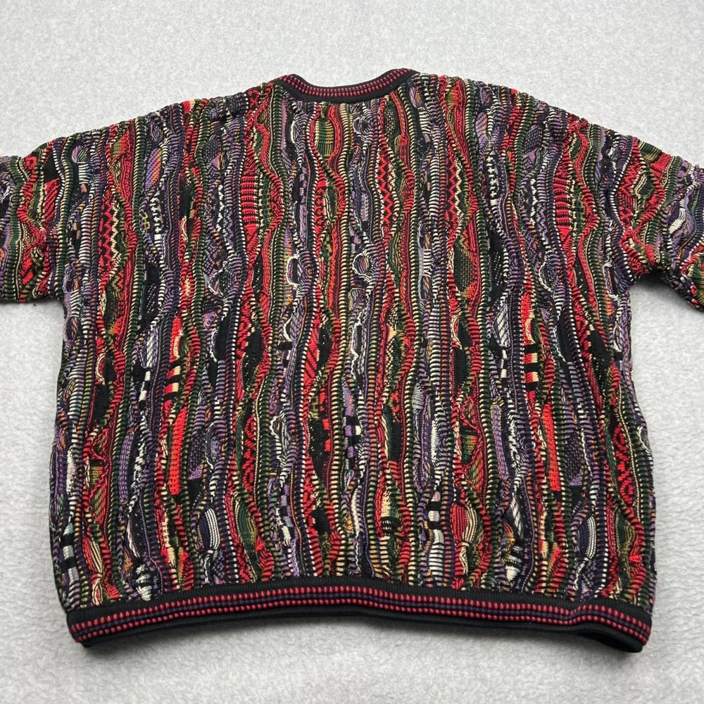 VTG Tundra Sweater Men's‎ XL Multi Chunky 3D Knit Textured Coogi Crew Sweater - Picture 8 of 10